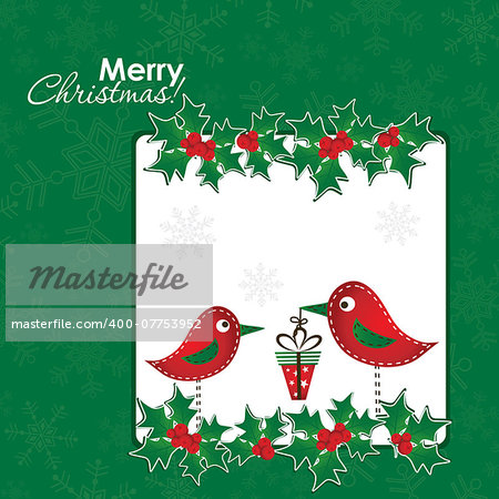 Template Christmas greeting card,  vector illustration