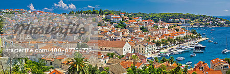 Town of Hvar aerial panorama, Dalmatia, Croatia