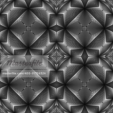 Design seamless decorative trellised pattern. Abstract geometric monochrome background. Speckled texture. Vector art