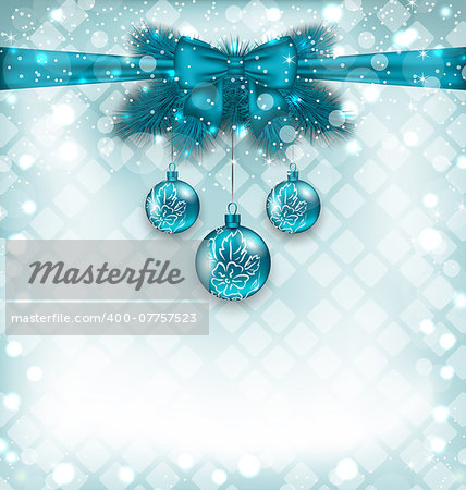 Illustration light background with Christmas traditional elements - vector