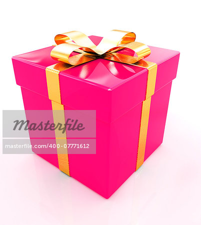 Bright christmas gift on a white background