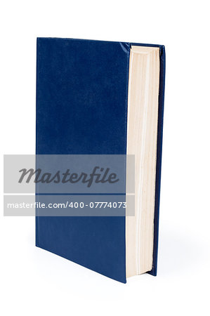 simple blue hardcover book isolated on white background