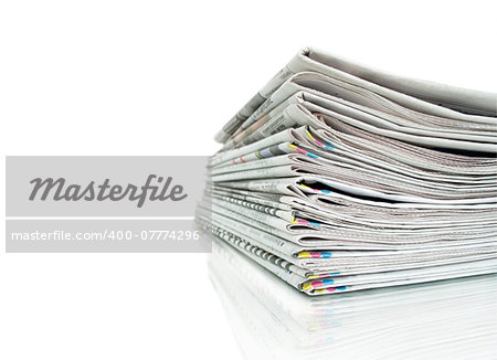 Closeup of stack of newspapers