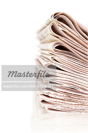 Closeup of stack of newspapers