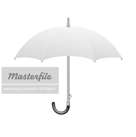 Umbrella in grey design on white background