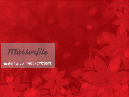 red valentine background composed from flowers and sparcles