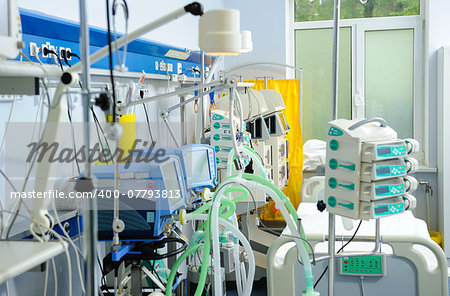 Reanimation ward with modern equipments