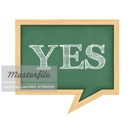 The word Yes on blackboard, vector eps10 illustration