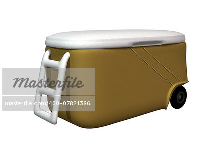 3D digital render of a cooler isolated on white background