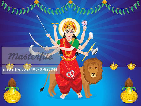 abstract artistic durga background vector illustration