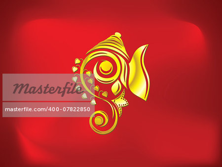 abstract artistic golden ganesha background vector illustration