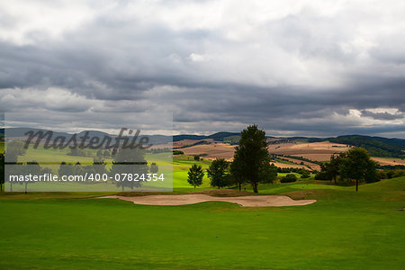 Empty golf course on the hills