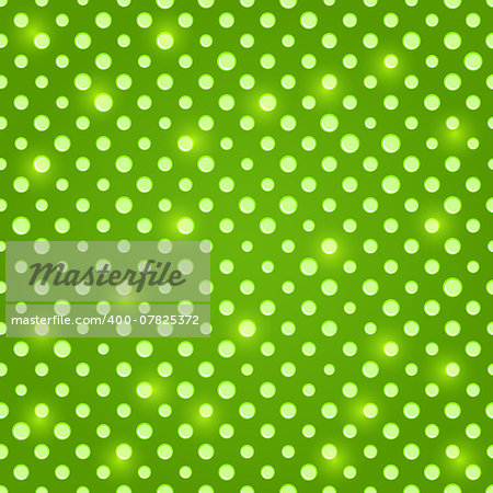Shiny Green Seamless Polka Dot Background Pattern