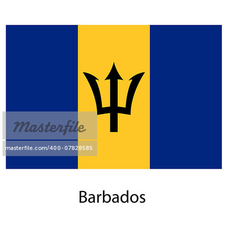 Flag  of the country  barbados. Vector illustration.  Exact colors.