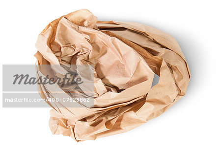 Crumpled Wrapping Paper Isolated On White Background
