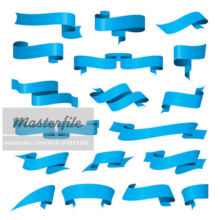 biggest collection of vector blue ribbons