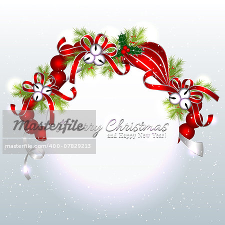 Red Silver Christmas Ornament Background