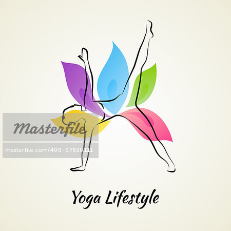 Vector illustration of Beautiful woman doing yoga