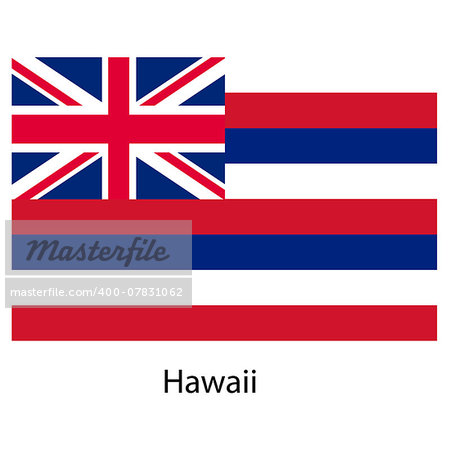 Flag  of the country  hawaii. Vector illustration.  Exact colors.