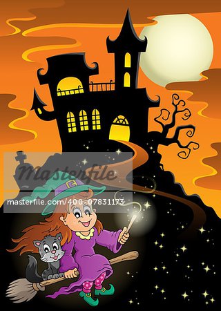 Haunted mansion Halloween theme - eps10 vector illustration.