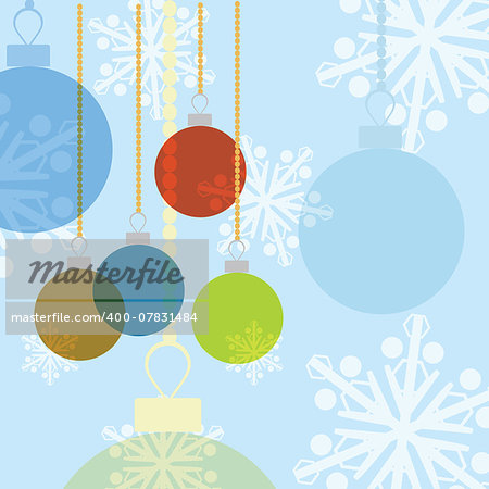 colorful illustration with christmas balls and new year  background