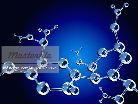 Abstract molecular structure. Isolated on white background
