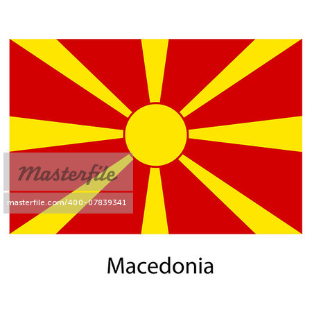 Flag  of the country  macedonia. Vector illustration.  Exact colors.