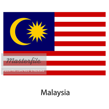 Flag  of the country  malaysia. Vector illustration.  Exact colors.