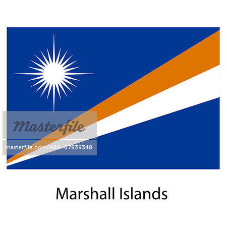 Flag  of the country  mashall islands. Vector illustration.  Exact colors.