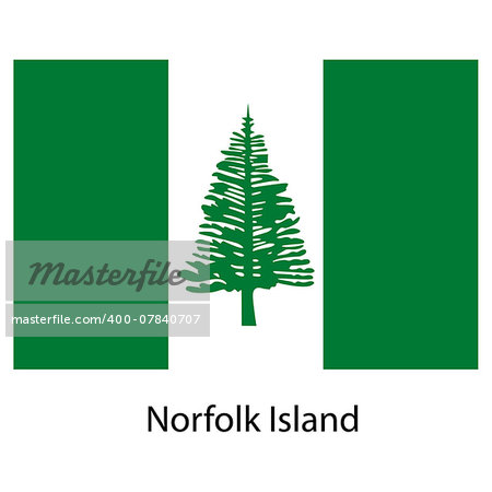 Flag  of the country  norfolk island. Vector illustration.  Exact colors.