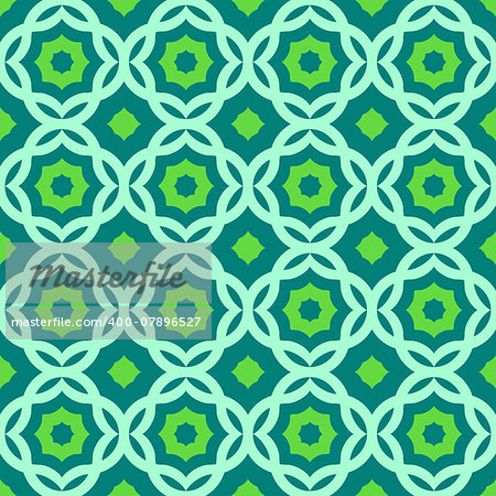 Seamless green  arabic geometric pattern