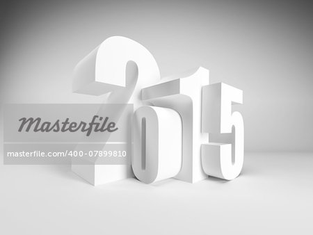 new year 2015, 3d render