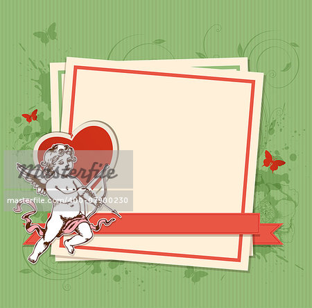Decorative vector background with Cupid for Valentine's day
