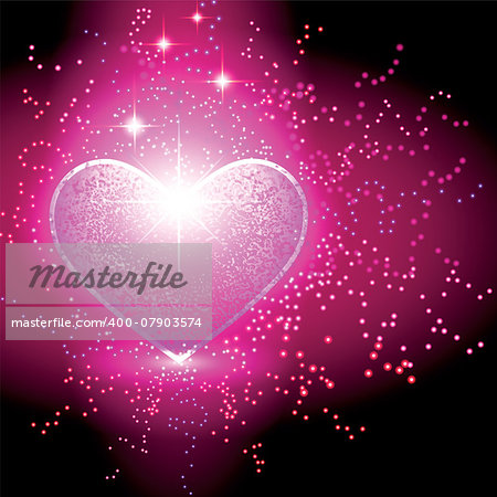 Heart shape on colorful background to the Valentine's day. Vector illustration.