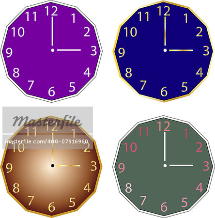 clocks collection - vector