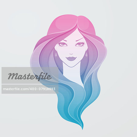 Vector illustration of Beautiful and young woman