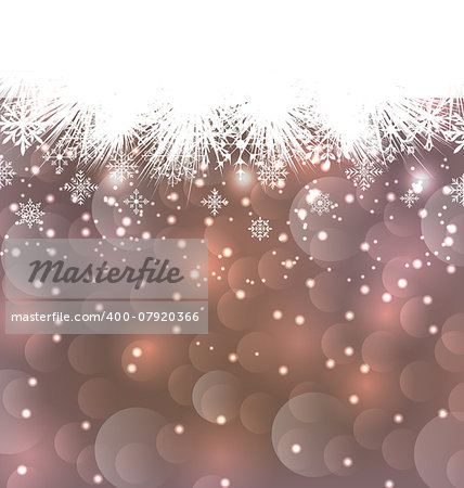 Illustration New Year background made in snowflakes, copy space for your text - vector