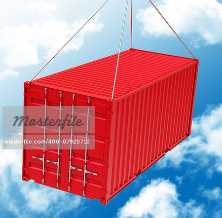 3d generated picture with red container