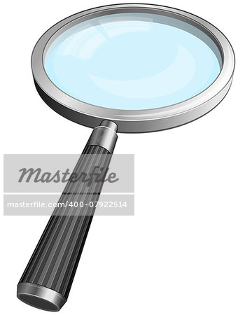 Vector illustration of magnifying glass with black rubber handle
