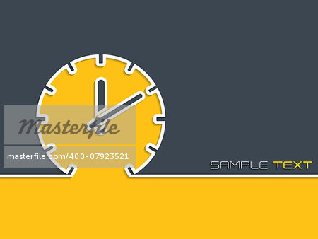 Abstract advertising background with clock silhouette and text