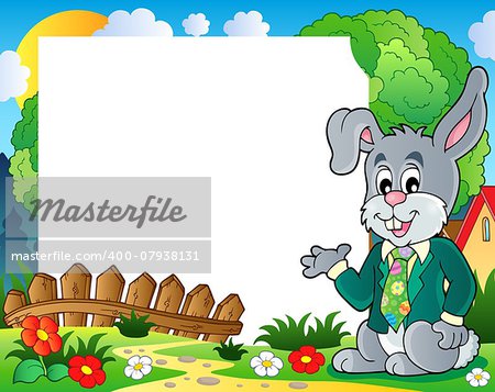 Frame with Easter rabbit theme 1 - eps10 vector illustration.