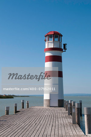 Lighthouse in Podersdorf at Lake Neusiedl (Burgenland, Austria)
