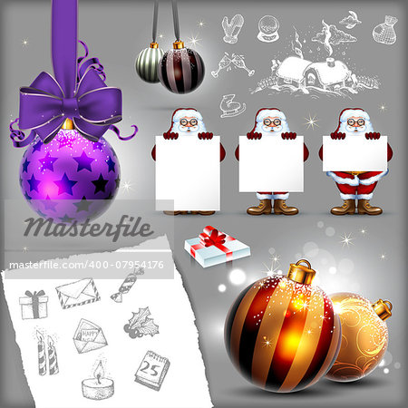 christmas set, this illustration may be useful as designer work