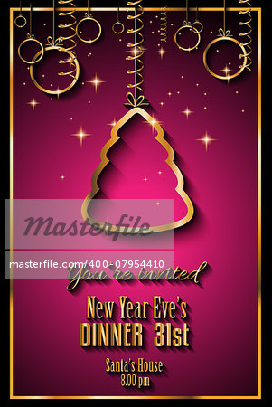 New Year and Happy Christmas background for your flyers, invitation, party posters, greetings card, brochure cover or generic banners.