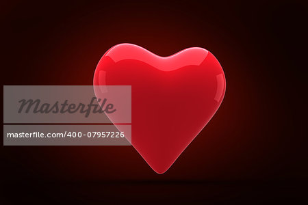 Red heart against red background with vignette