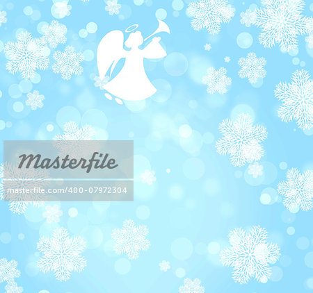 Christmas grunge background with angel