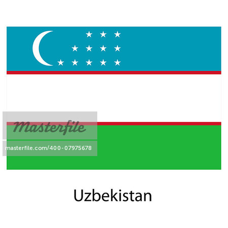 Flag  of the country  uzbekistan. Vector illustration.  Exact colors.