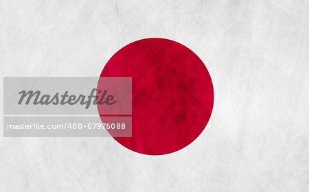 Grunge illustration of Japanese flag. Vector background