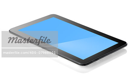 Black tablet isolated on a white background