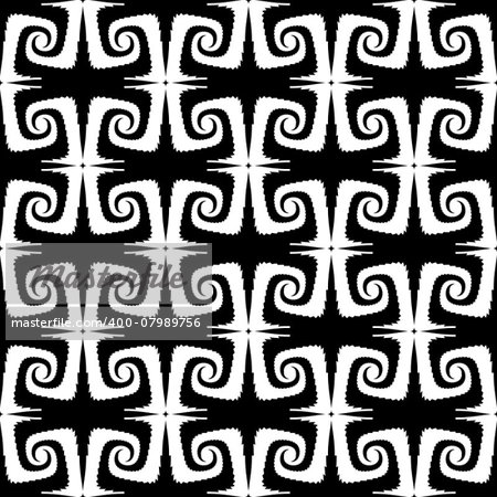 Design seamless monochrome spiral movement pattern. Abstract whirl background. Vector art